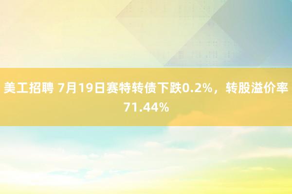 美工招聘 7月19日赛特转债下跌0.2%，转股溢价率71.44%